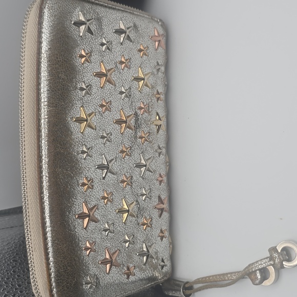 Jimmy Choo Filipa Star Metallic Silver Studded Zip Long Wallet (VERY GOOD)✨️ - Picture 12 of 13